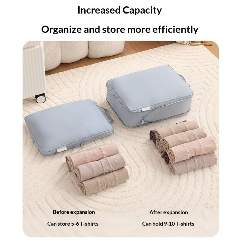 Compressible Travel Storage Bags Set - 6-Piece Luggage Organizers For Compartmentalized Packing Cubes