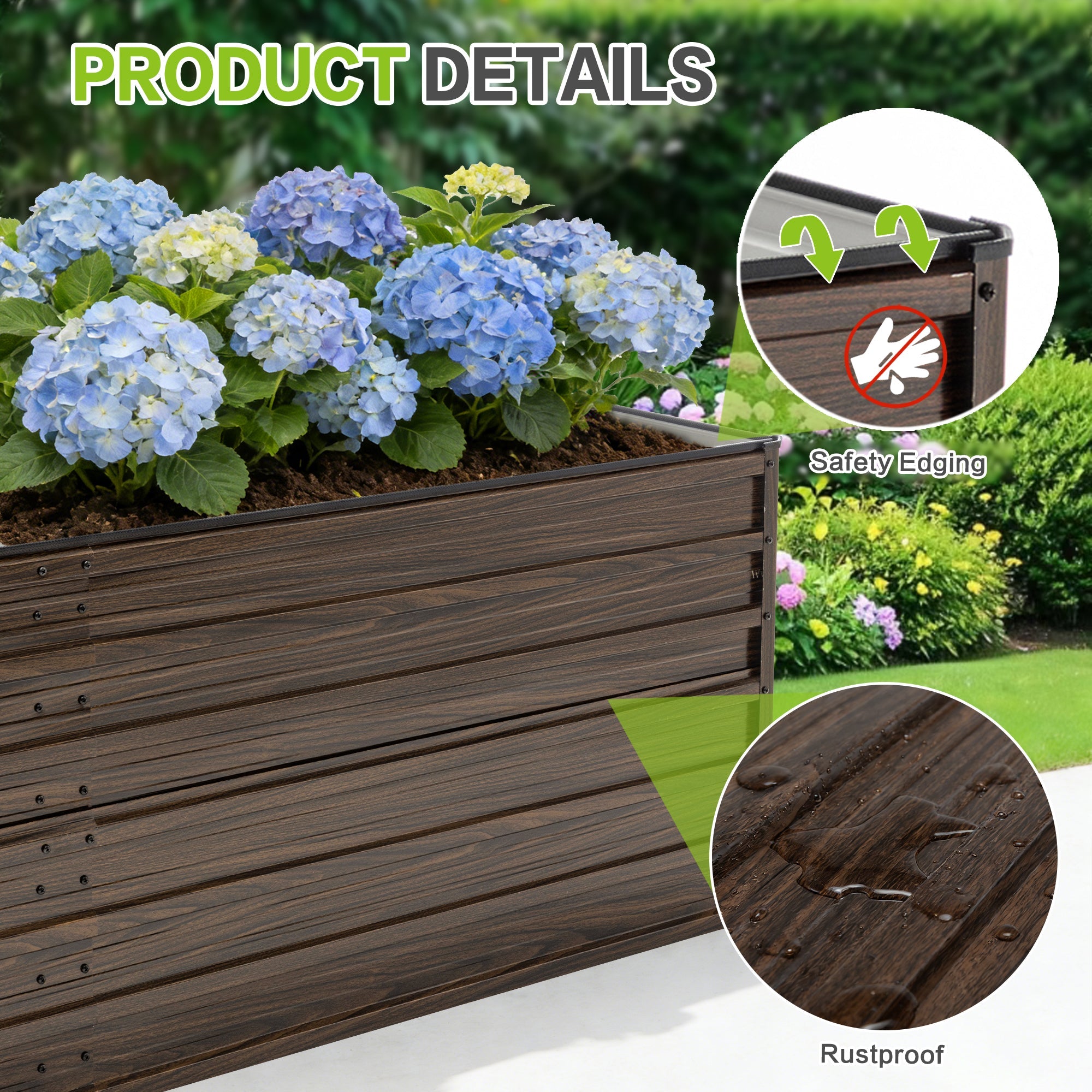 Metal Elevated Planter Box – 74.6"x35.4"x25"