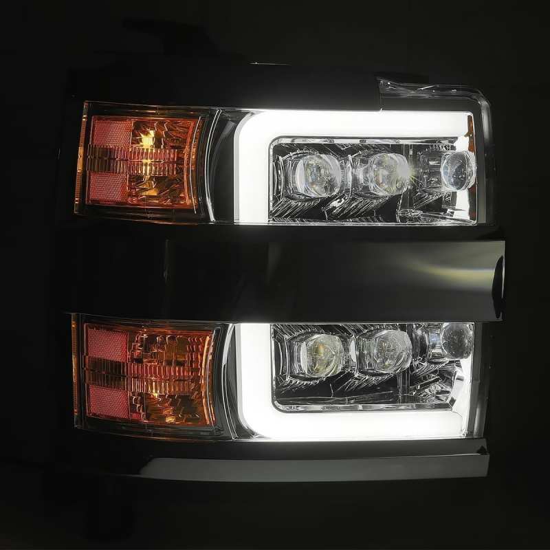AlphaRex 15-18 Chevy 2500HD NOVA LED Proj Headlights Plank Style Chrome w/Activ Light/Seq Signal/DRL 880228 *Discontinued