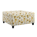 Golden Floral Storage Ottoman