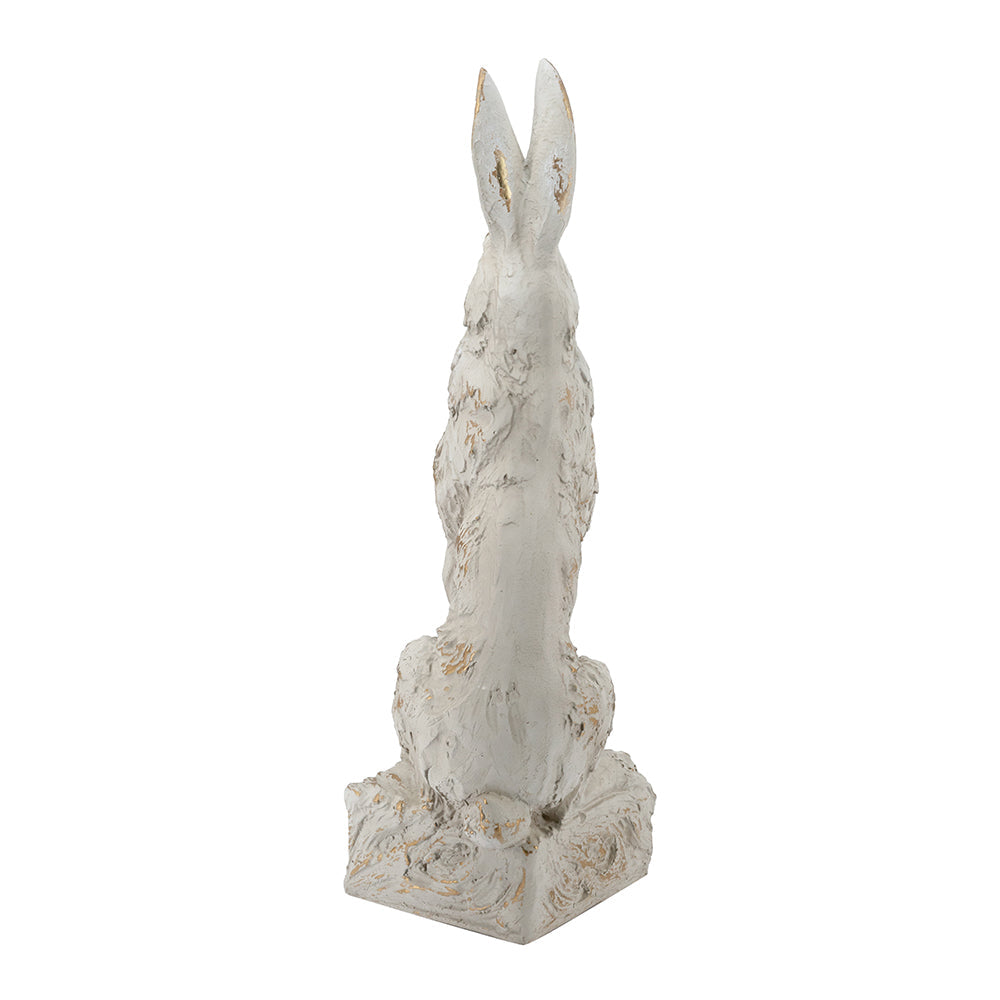 Large Magnesium Sitting Rabbit Figurine with Antique Finish