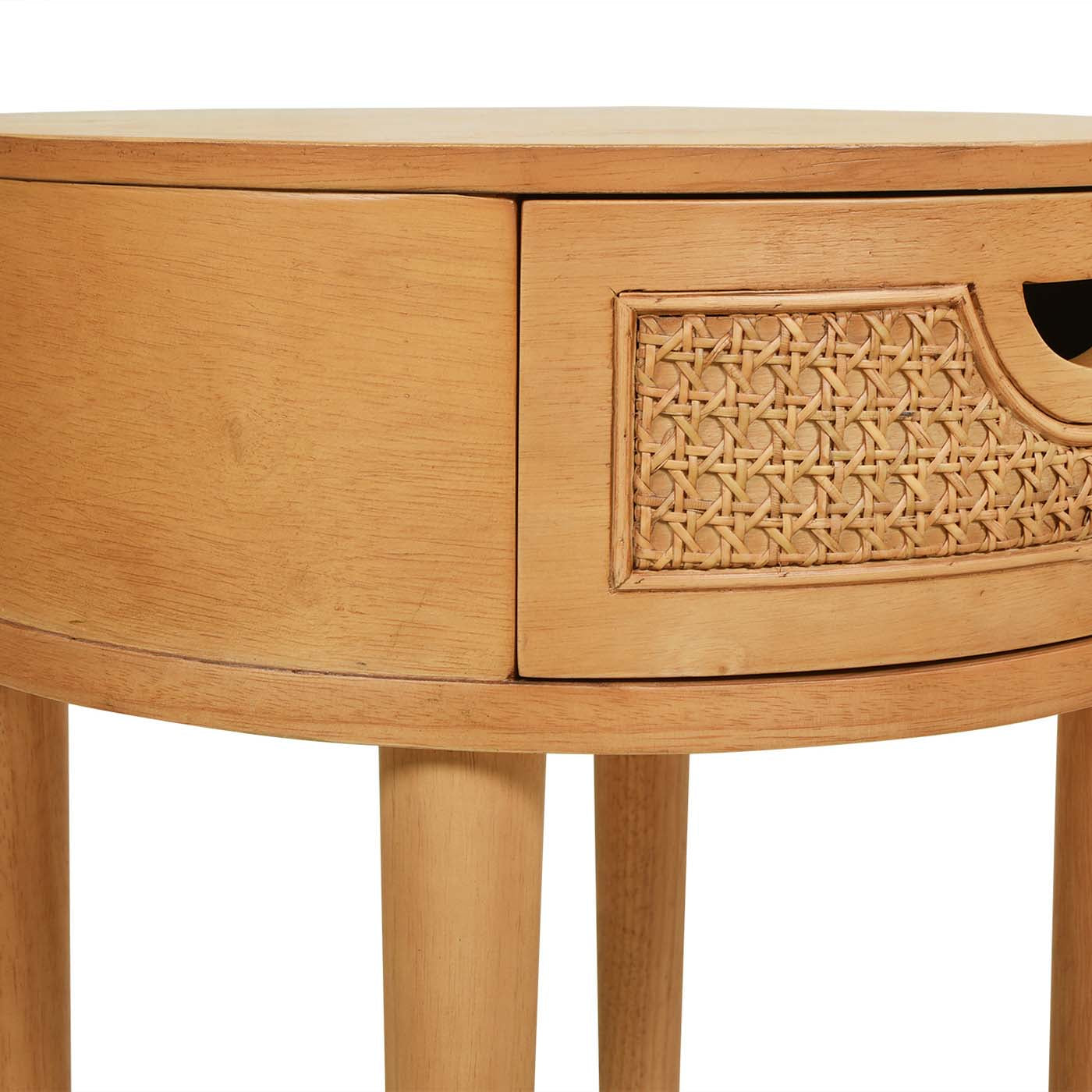 Cabana 18" Round Cane Rattan Storage Side Table