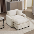 Comfortable Single Chair Deep Seat Sofa With Footstool