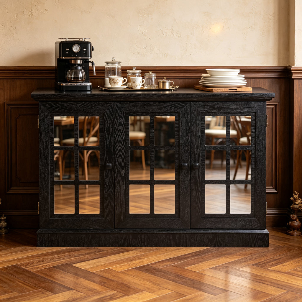 45" W Storage Cabinet with 3 Mirrored Acrylic Doors