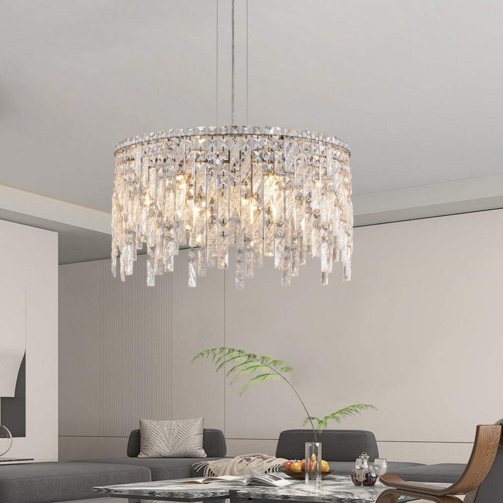 24" Luxurious Round Crystal Chandelier