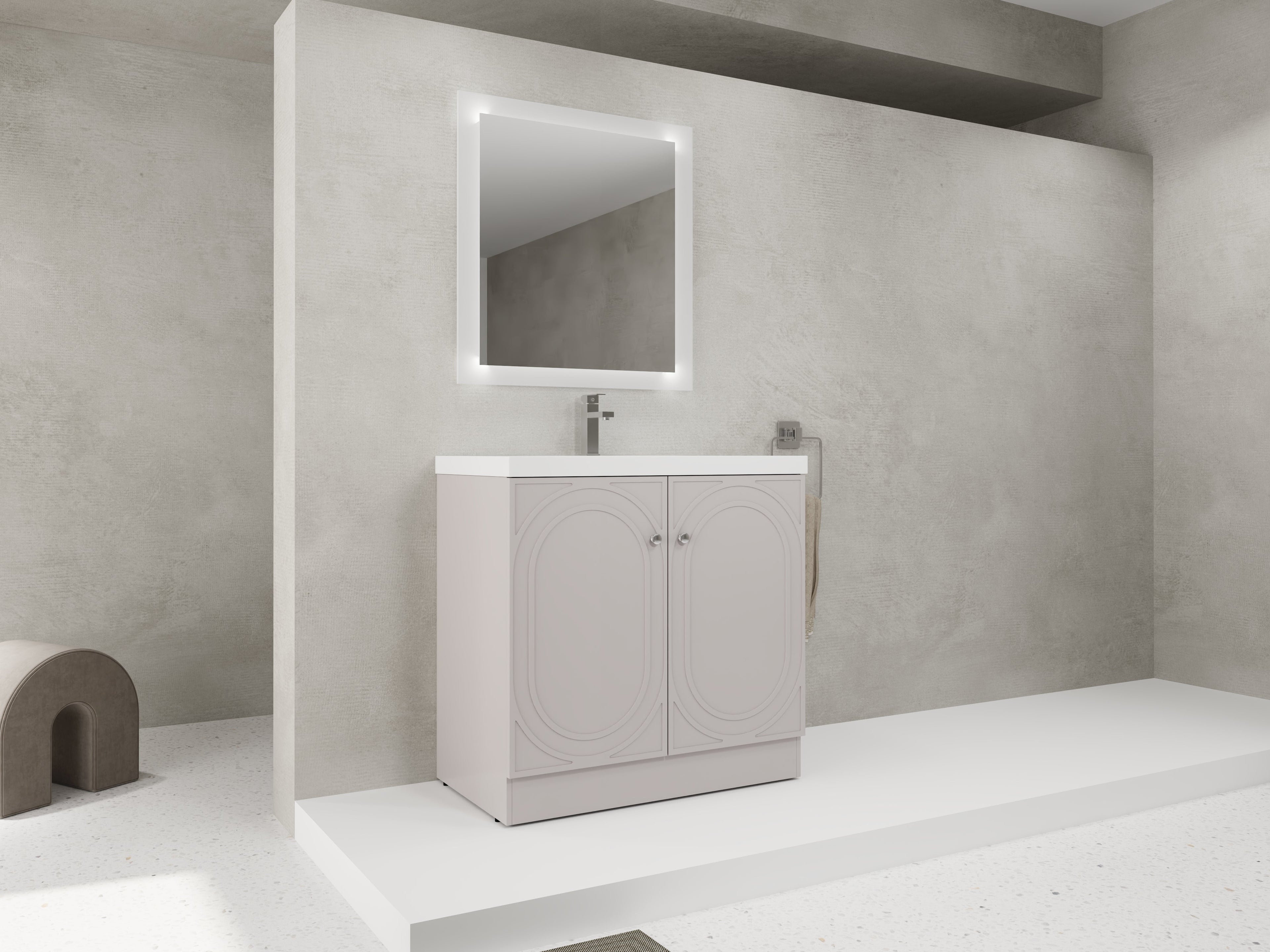 36" Freestanding Bathroom Vanity with Resin Sink