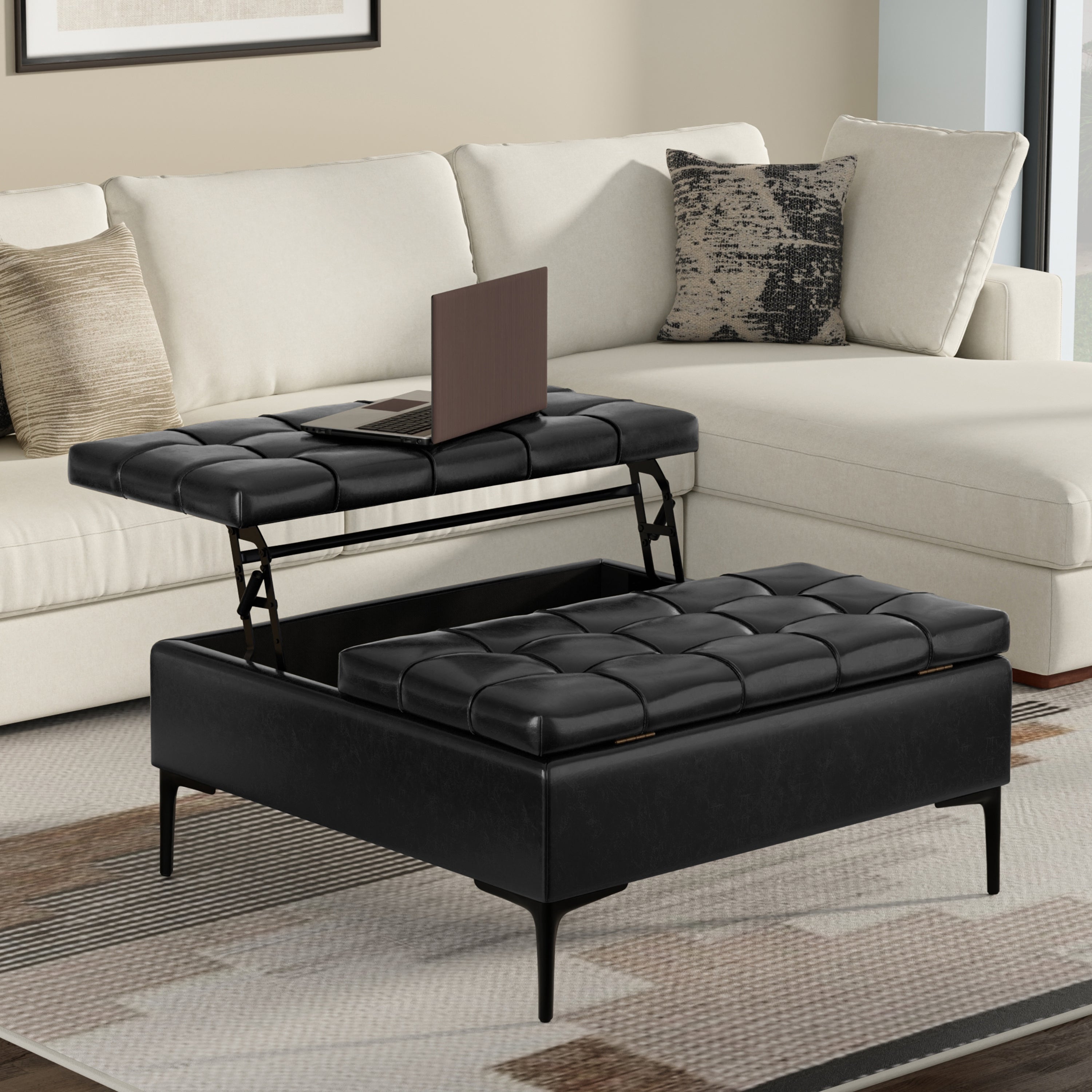 Laura Lift Top Storage Ottoman