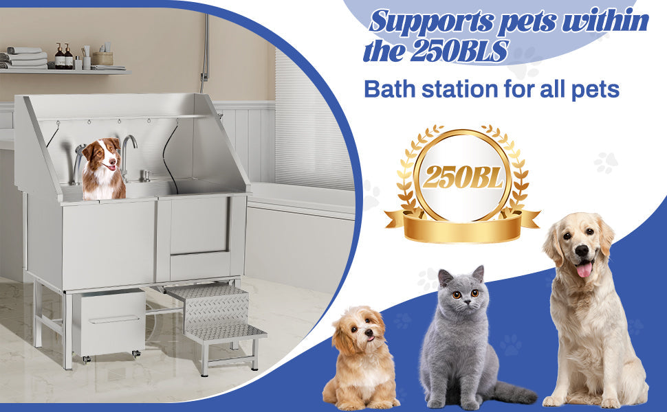50in Stainless Steel Dog Washing Station