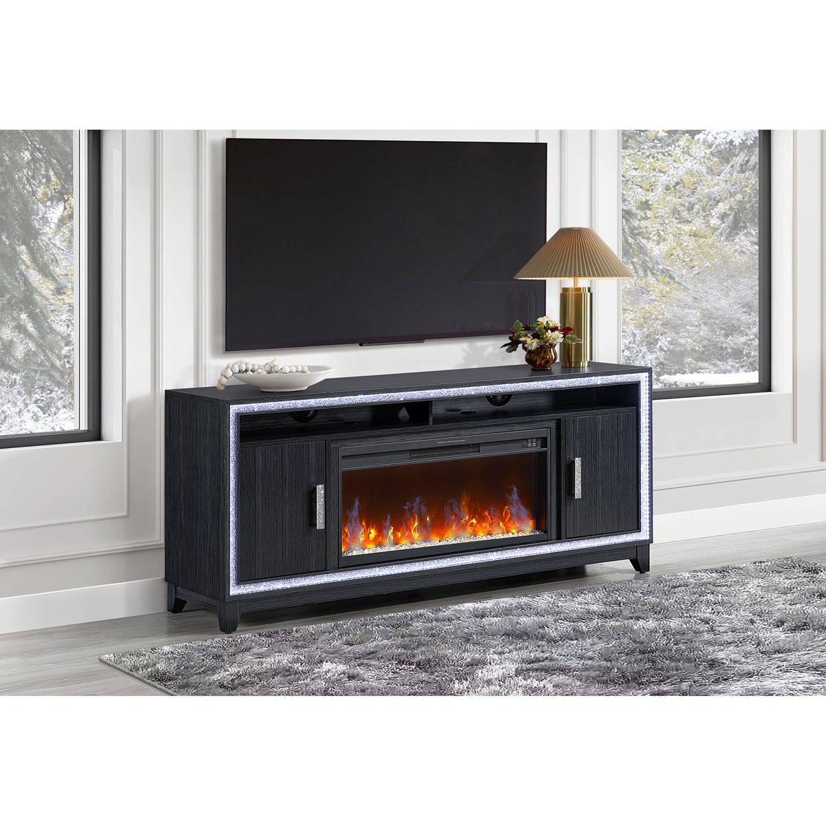 Almera Dark Indoor Fireplace