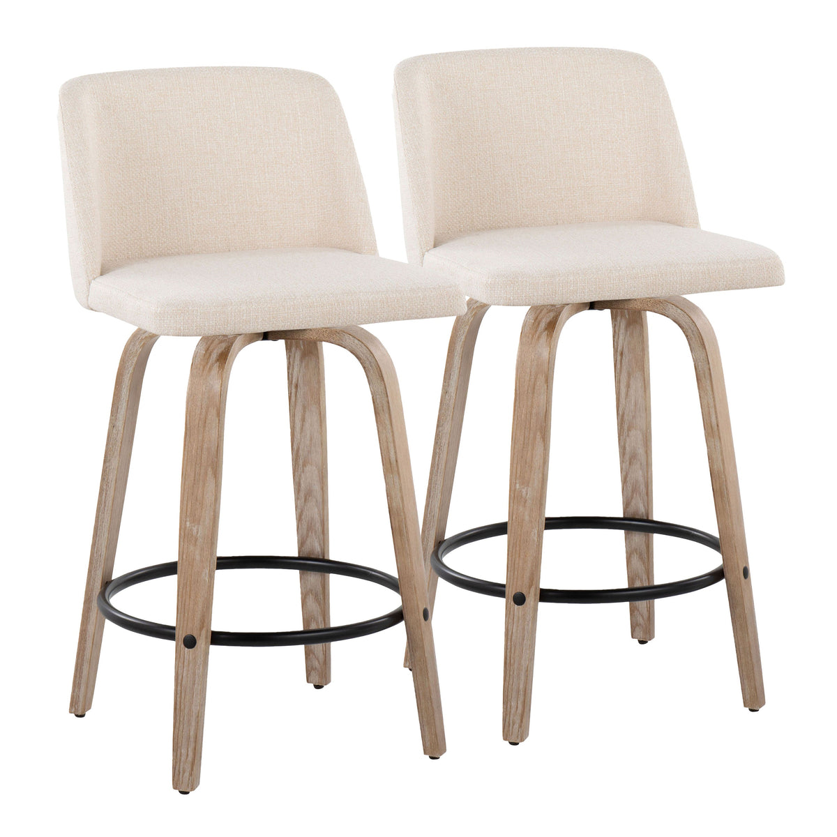 Mid-Century Modern Fixed Height Counter Stool