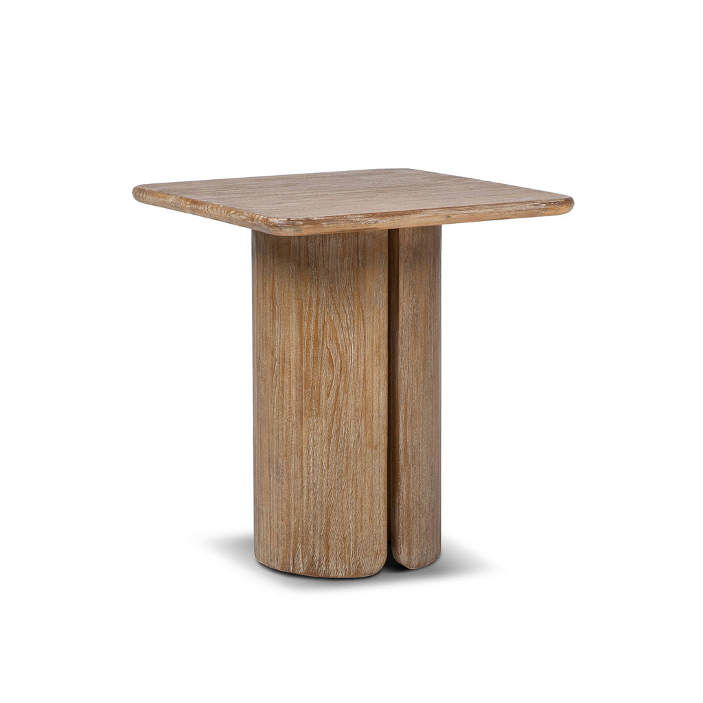 Sonoma 22" Square Pedestal Side Table - Rustic Greige