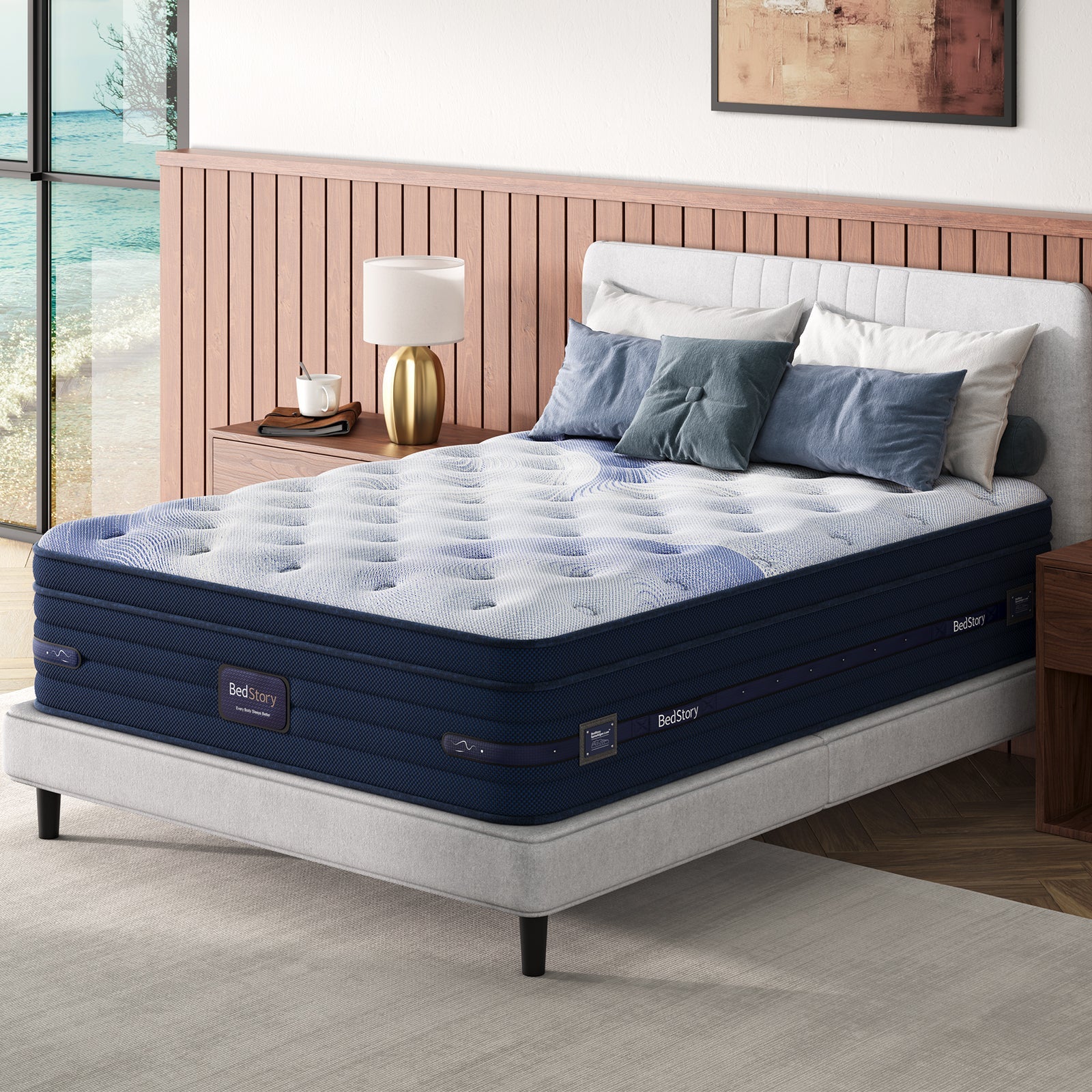 Bedstory Spine Align Pro 14" King Firm Pressure Relieving Cooling Hybrid Mattress