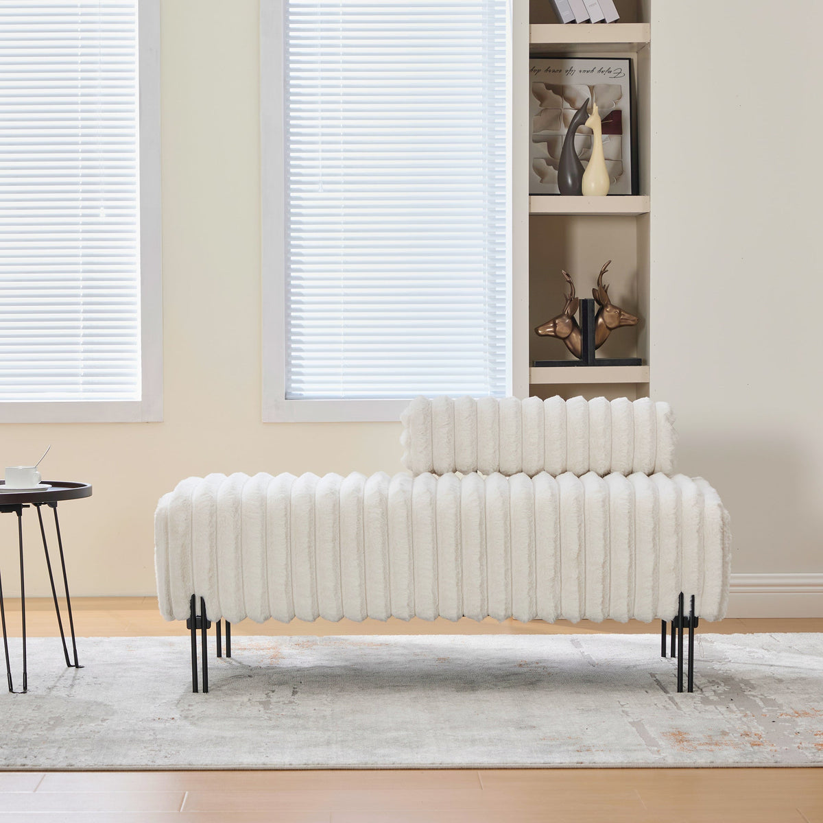 49.6" Wide Upholstered Mini Loveseat with Metal Legs