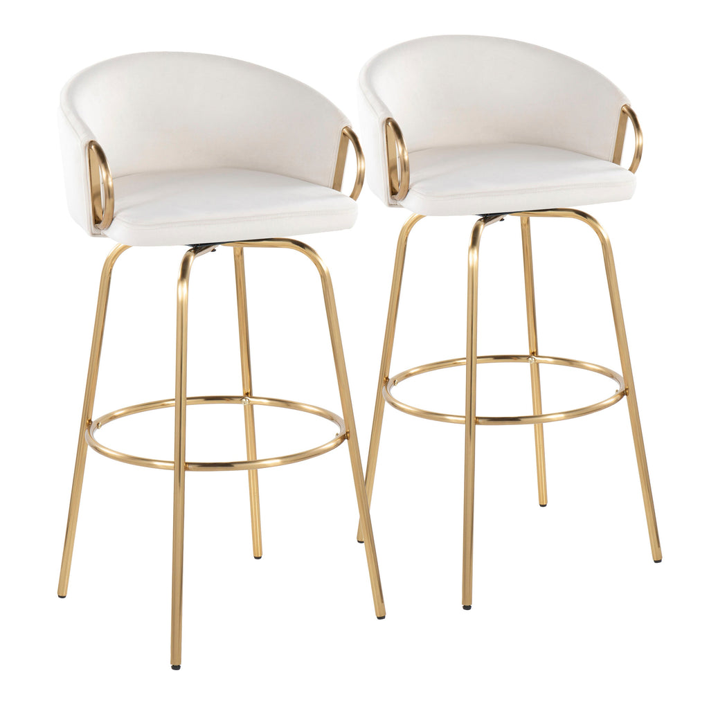 Contemporary 30" Fixed-Height Barstool with Swivel