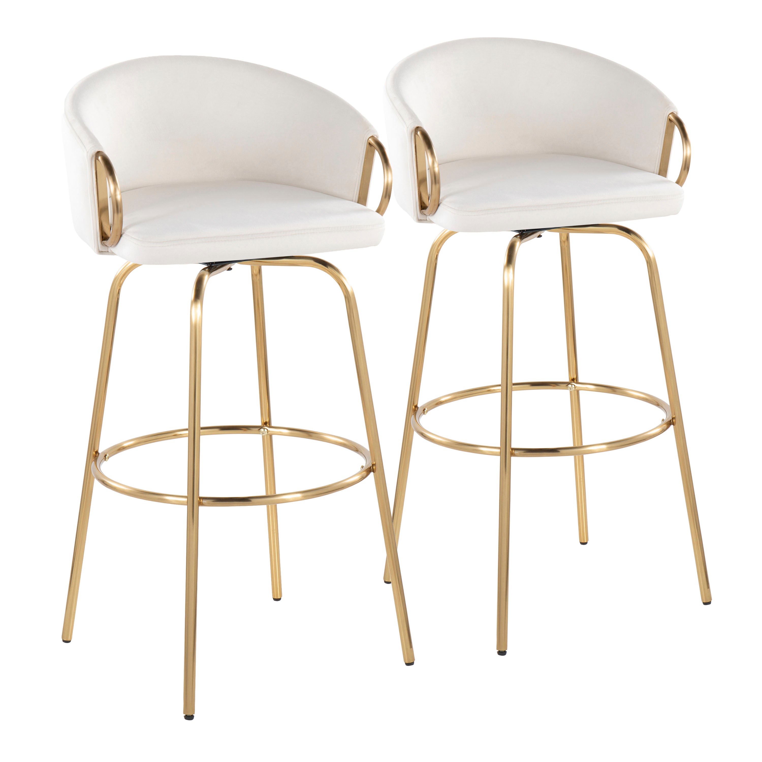 Contemporary 30" Fixed-Height Barstool with Swivel