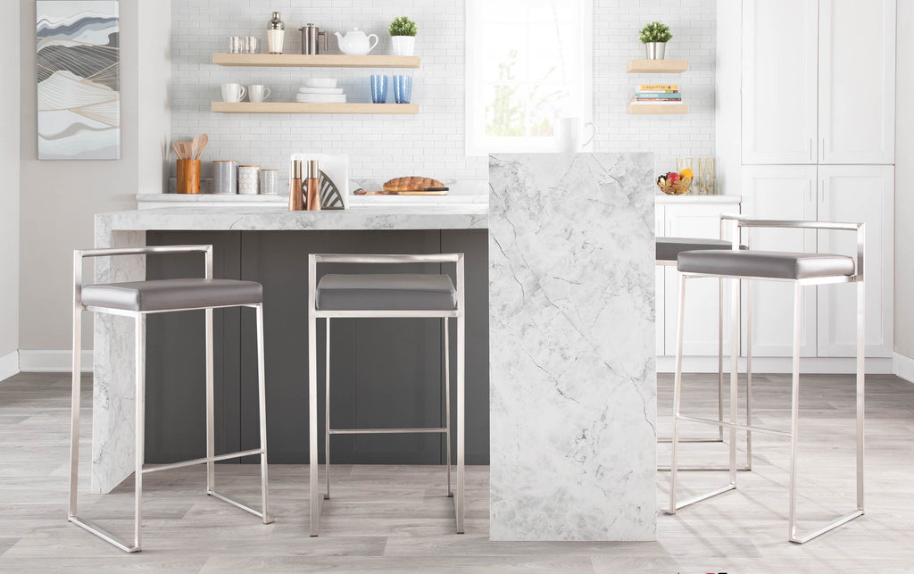 30" Contemporary Stackable Barstool Set