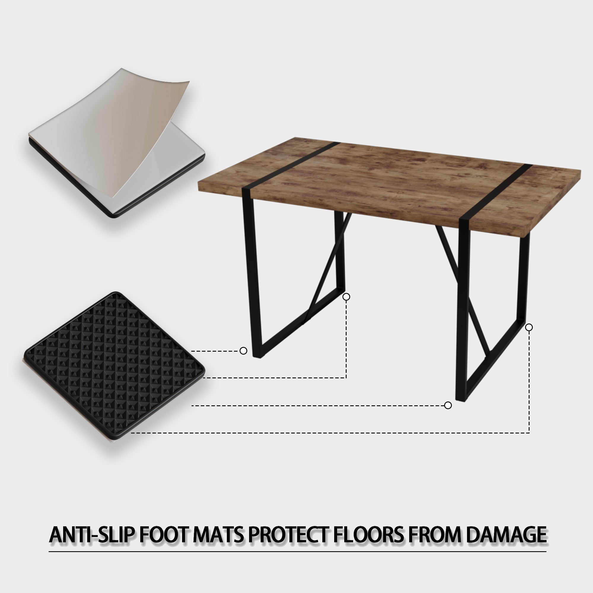 55" Modern Rural Industrial Dining Table