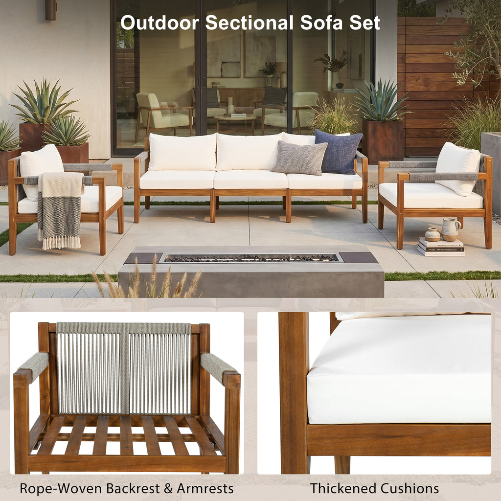 3 Pieces Outdoor Sectional Sofa Set