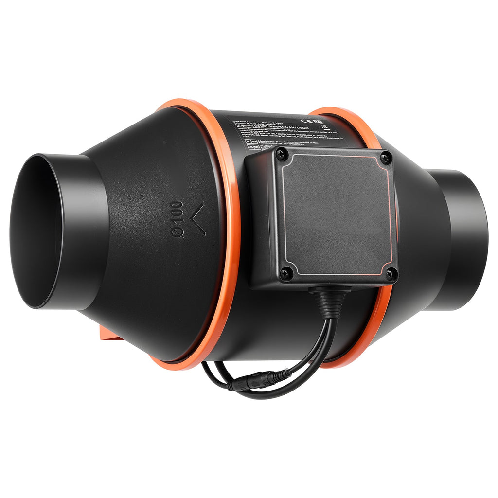 Inline Duct Fan, 205 CFM 4 Inch EC Motor