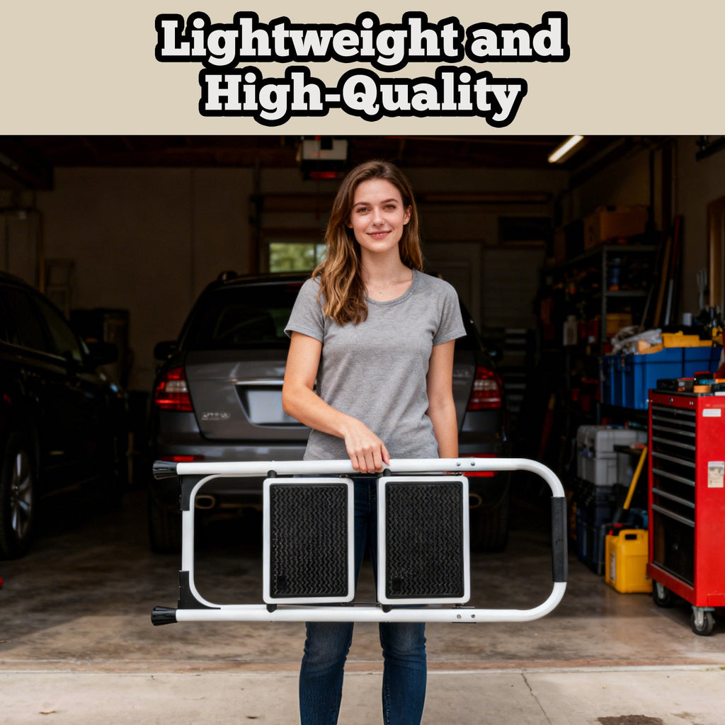 2 Step Ladder - Folding Step Stool with Anti-Slip Features
