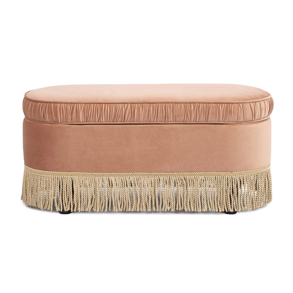 Serena 38" Oval Storage Bench Ottoman