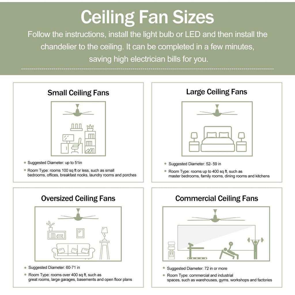 52" Solid Wood Blades Ceiling Fan With Light and Remote Control