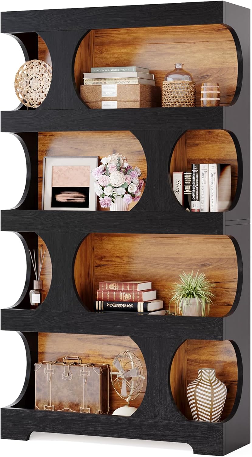 71.26" Tall 4-Tier S-Shaped Bookcase