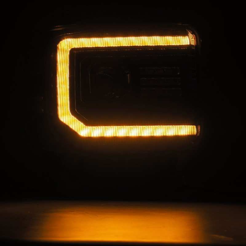 AlphaRex 14-18 GMC Sierra LUXX LED Proj Headlights Plnk Style Alpha Blk w/Activ Light/Seq Signal/DRL 880614 *Discontinued