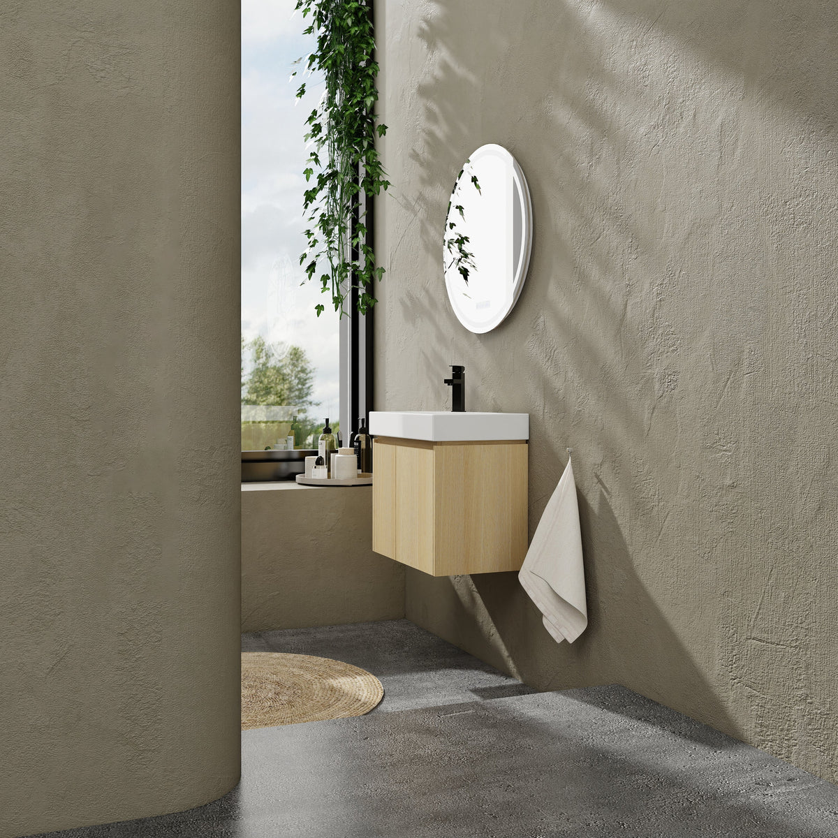 24 Inch Bathroom Vanity with Ceramic Basin