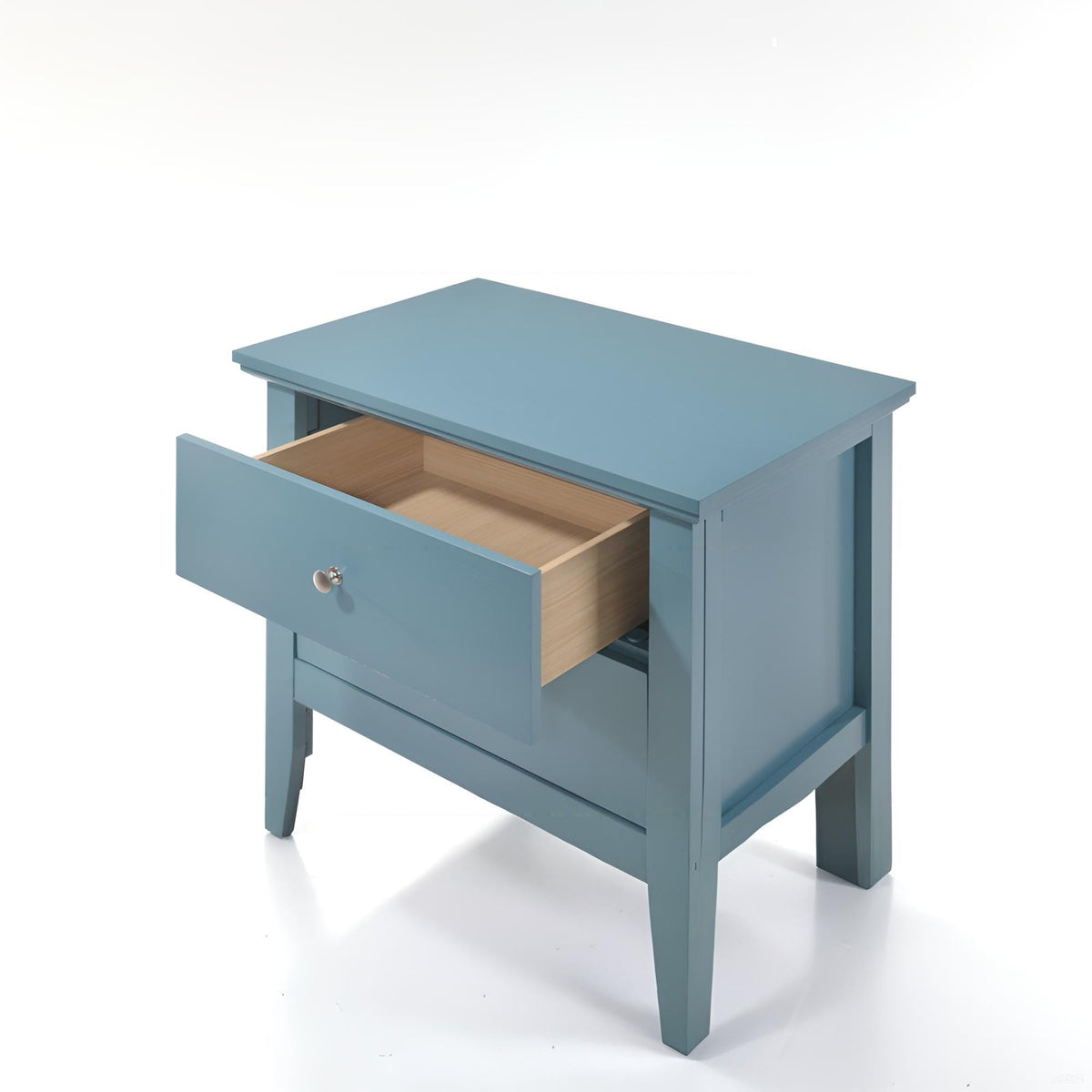 Teal Elegance Nightstand With Drawers