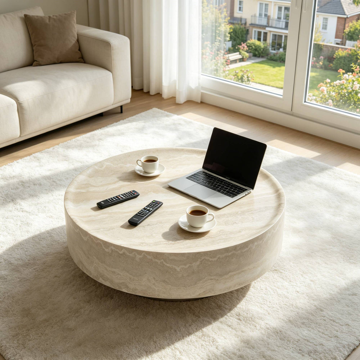 Round 31.5" Coffee Table Ideal For Living Room Family Time