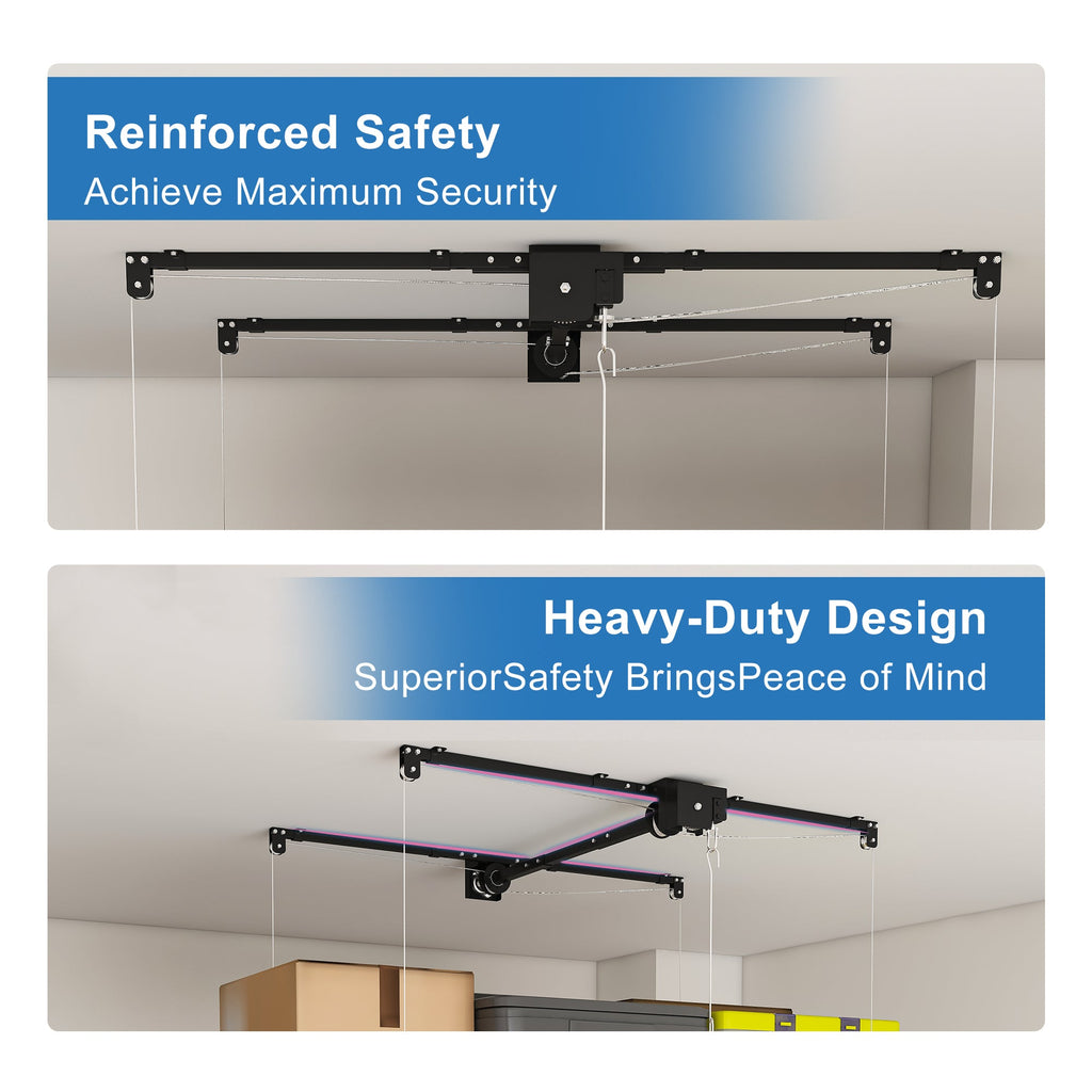 Black Overhead Garage Storage Rack 3x6 FT