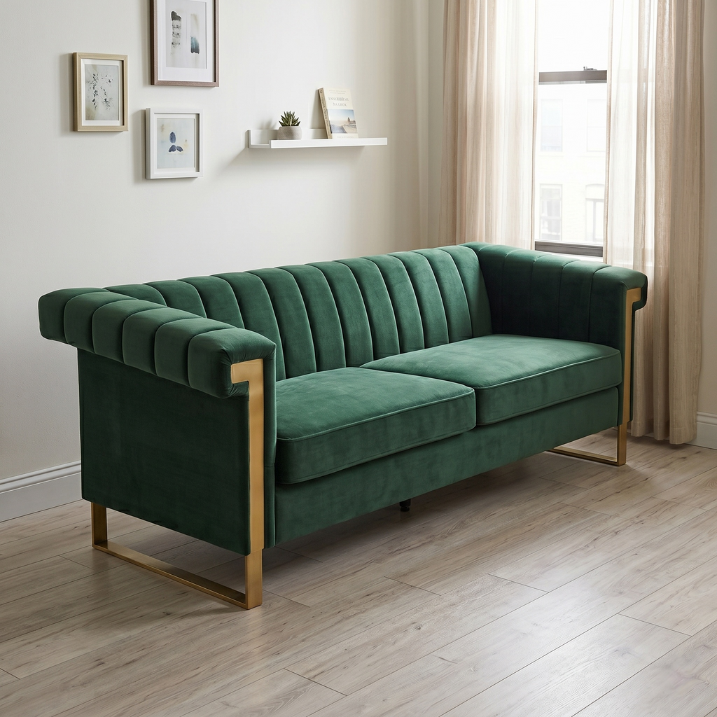 FX-P81B-RG Velvet Sofa
