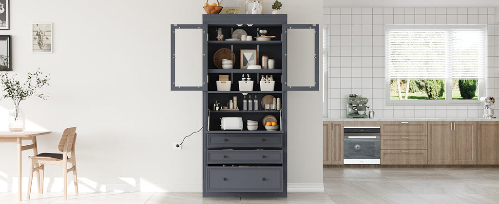 TOPMAX Freestanding Kitchen Pantry Storage Cabinet