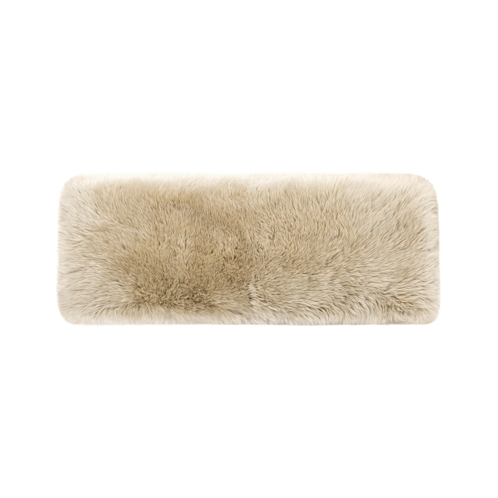 Leda 49" Sheepskin Fur Rectangular Accent Bench