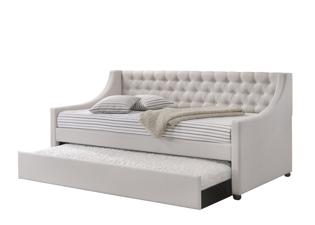 Lianna Fog Fabric Daybed With Trundle
