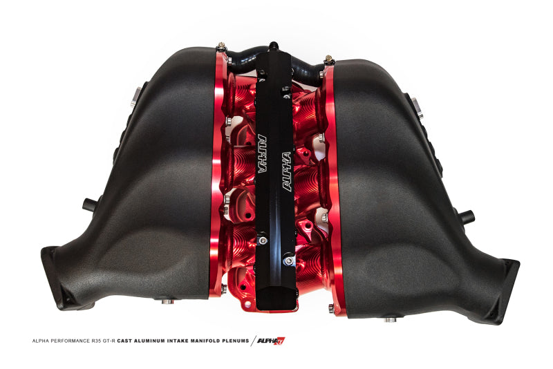 AMS Performance 2009+ Nissan GT-R Alpha Carbon Fiber/Billet Intake Manifold w/Std Fuel Rail - Clear ALP.07.08.0101-1