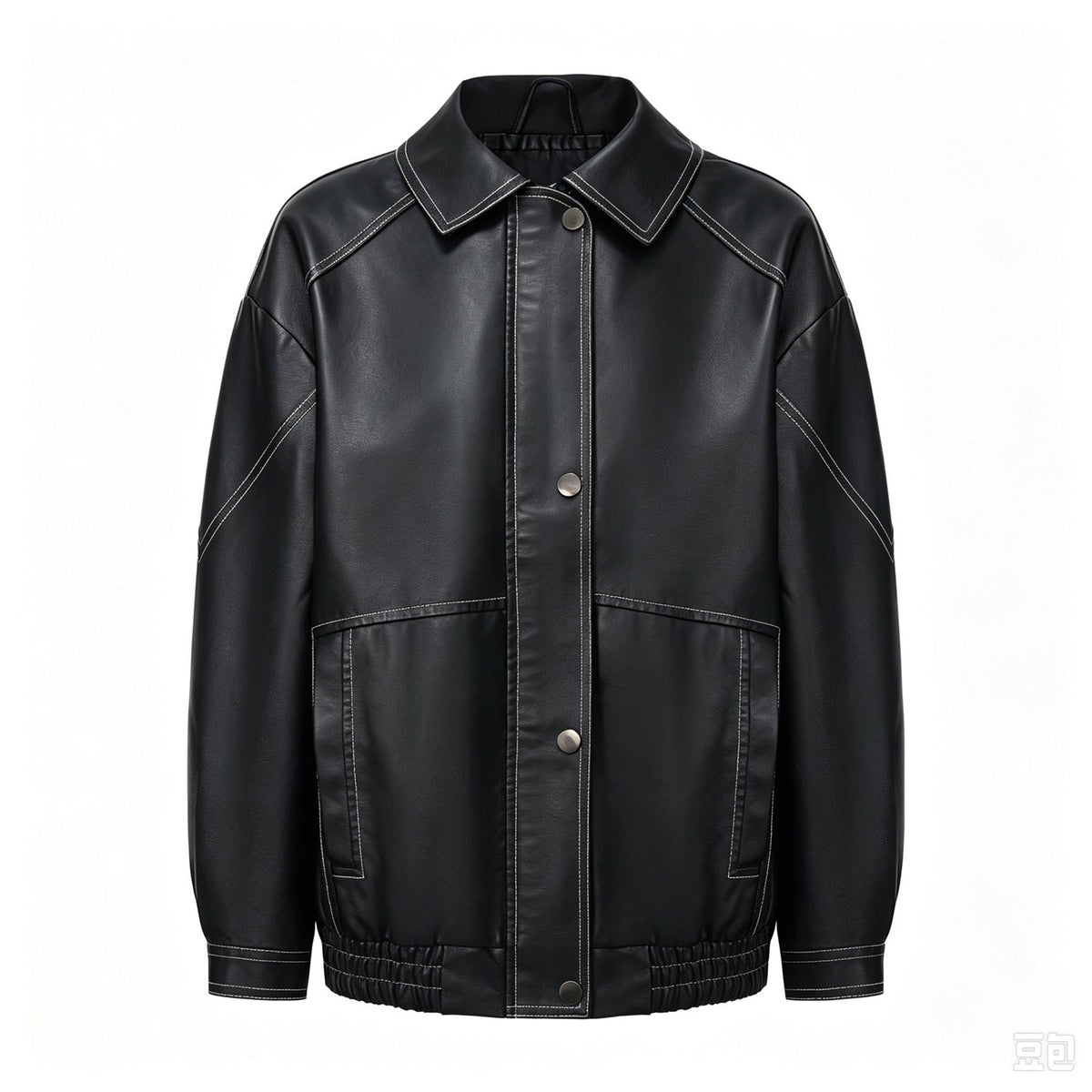 Women's Imitation Leather Oversize Jacket  Motorcycle Style Jacket Spring And Autumn Fashion Jacket Travel Zipper Jacket