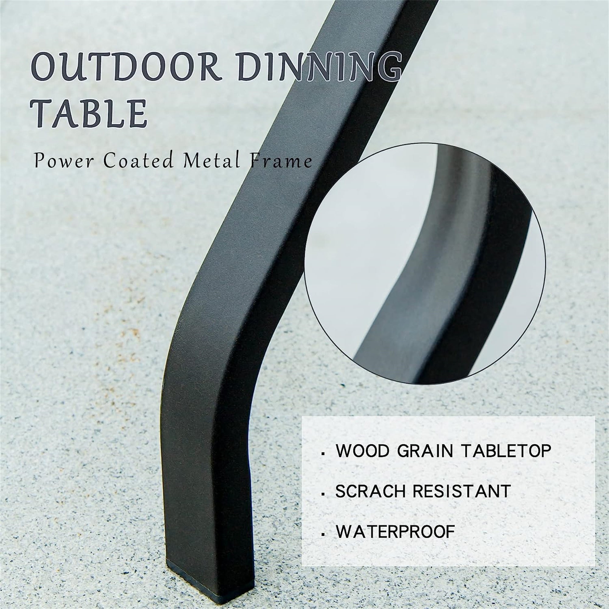 Outdoor Patio Bar Table Square Metal Table
