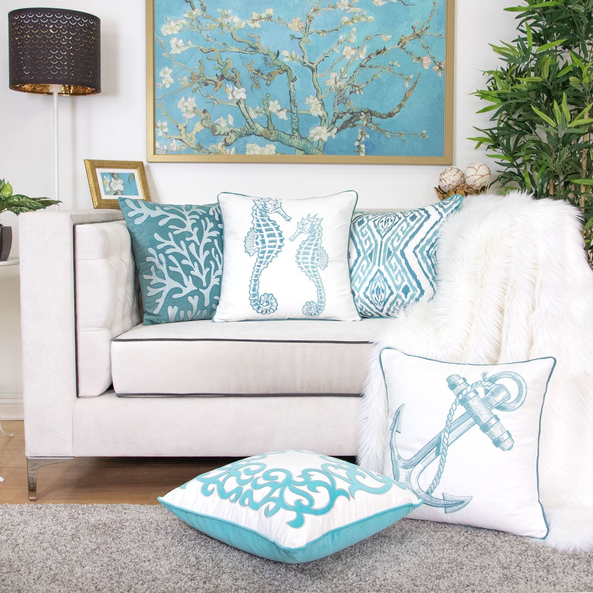 Blue Spa Seahorses Pillowcase