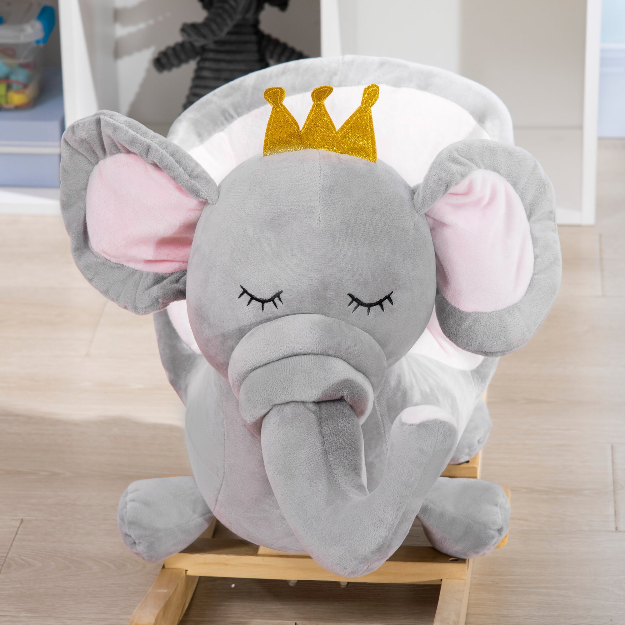 Qaba Baby Elephant Rocking Chair Toddler Rocker Toy