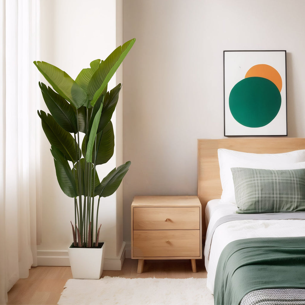 Artificial Bird of Paradise Plant - 5.2ft Tall Faux Tropical Palm Tree