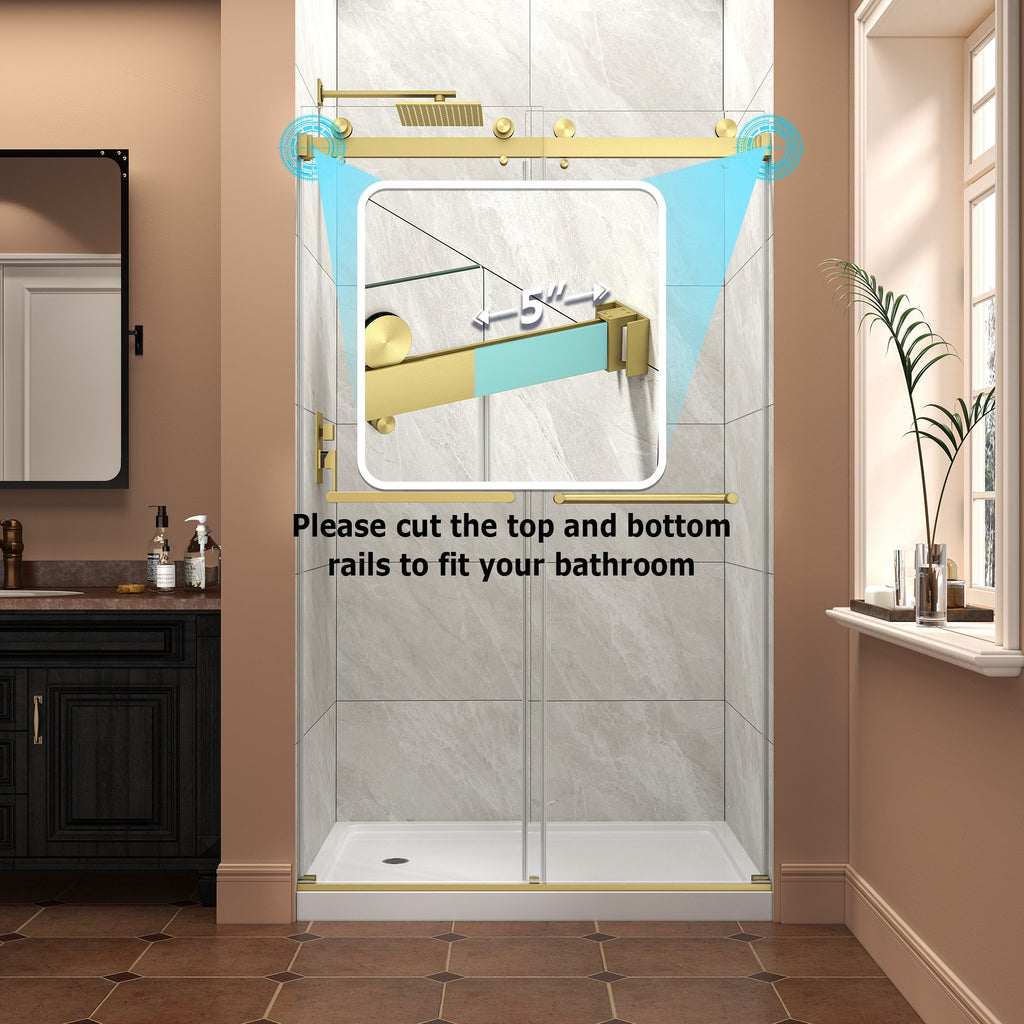43"-48" W x 76" H Brushed Shower Door