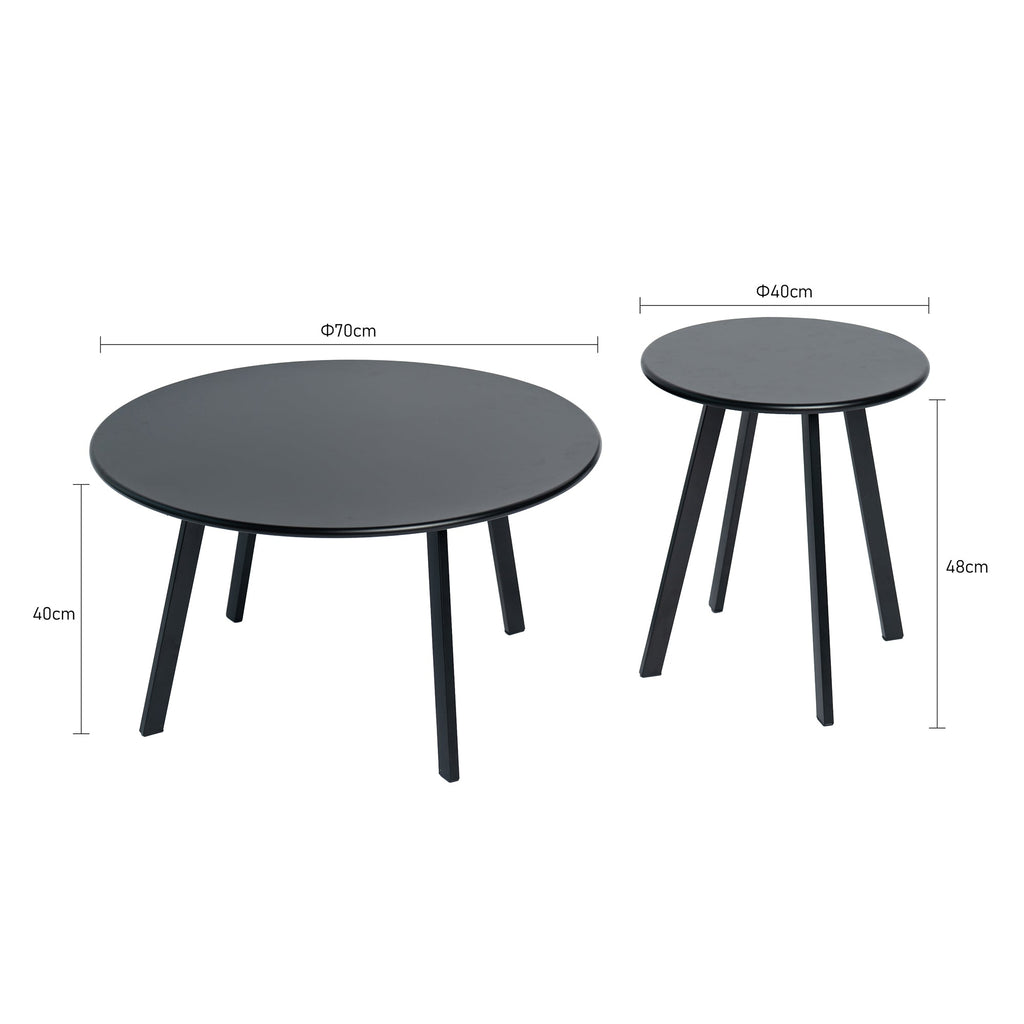 2-Piece Round Nesting Coffee Table Set