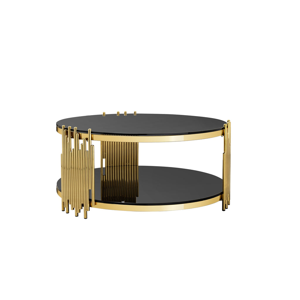 Modern Coffee Table - Double-Layer Tempered