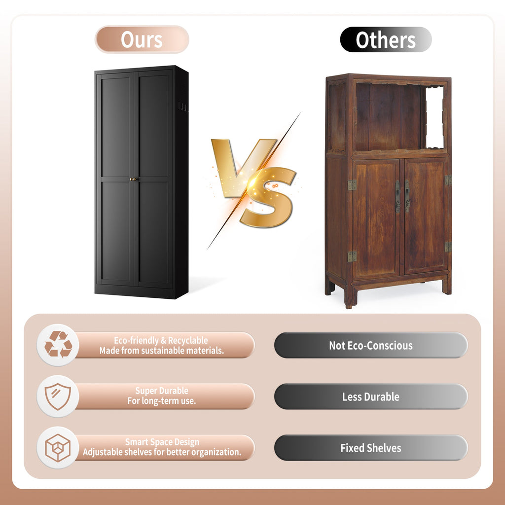 72" Metal Pantry Cabinet