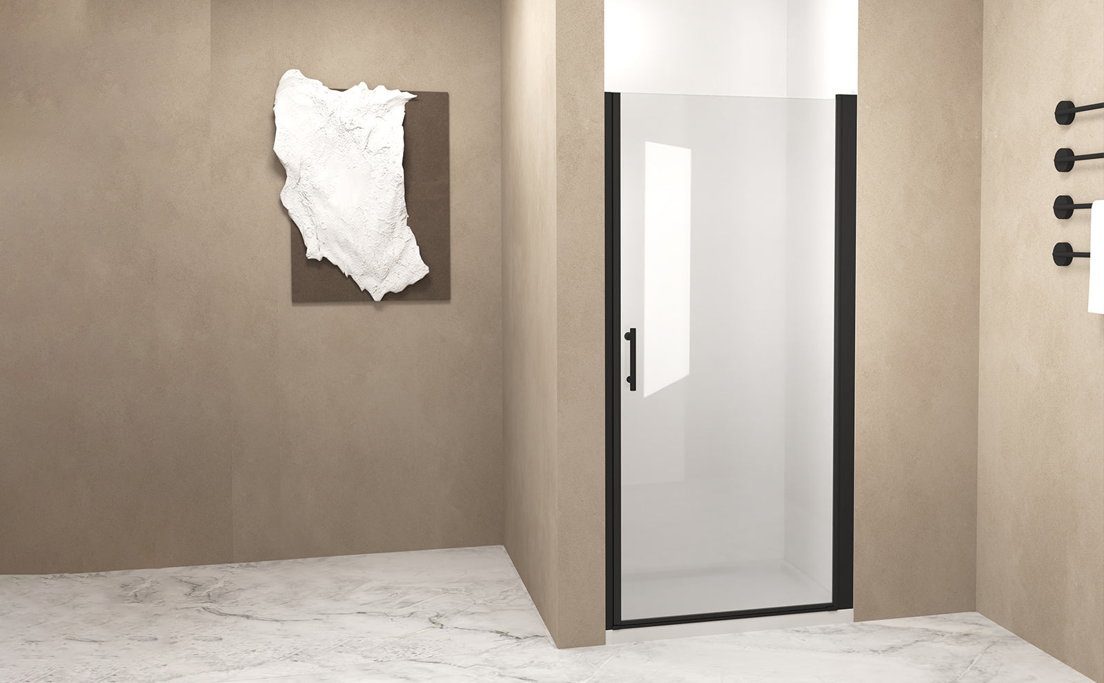 36"x 72" Pivot Shower Door, Matte