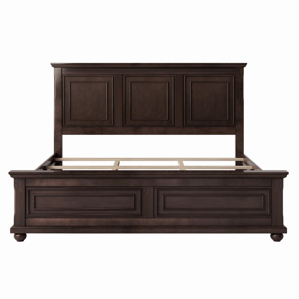 Traditional Town and Country Style Pinewood Vintage Tall Headboard King Bed Frame