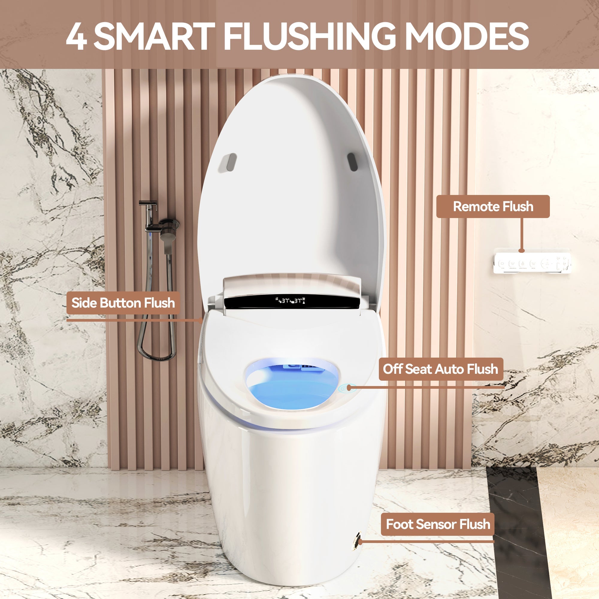 Smart Toilet with Heated Bidet Seat