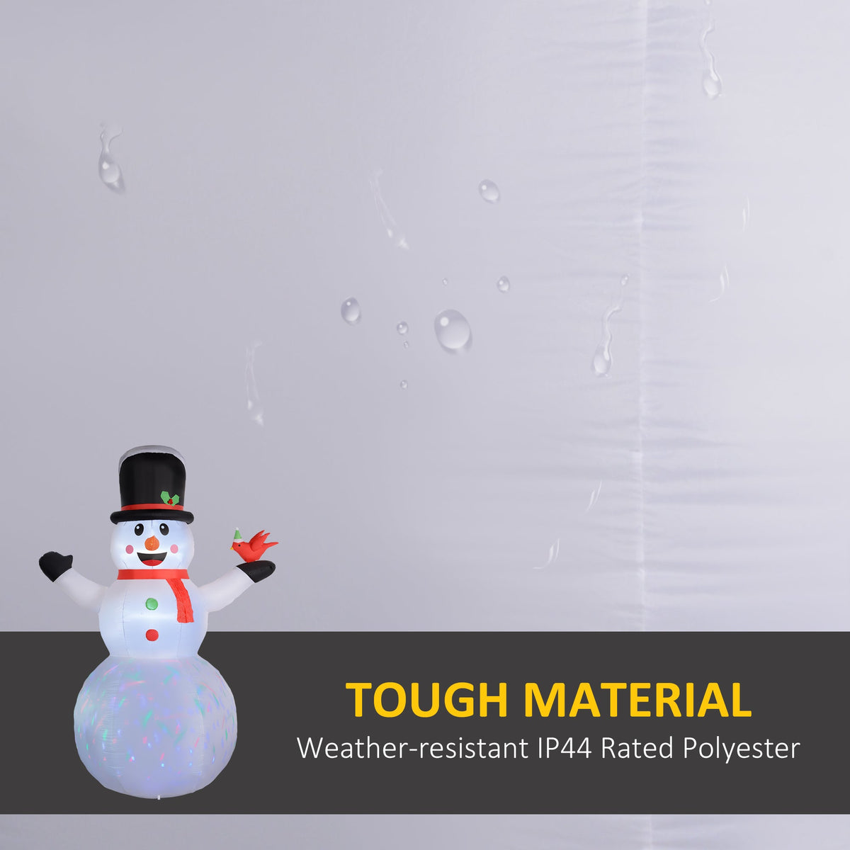 Giant Inflatable Snowman With Rotating Colorful LED Light